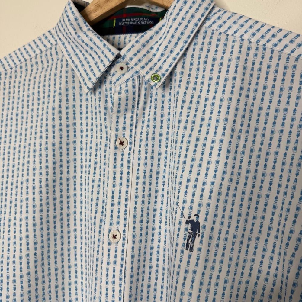 William Murray Performance Golf Novelty Beet Print Collared Button up casual - Picture 4 of 12